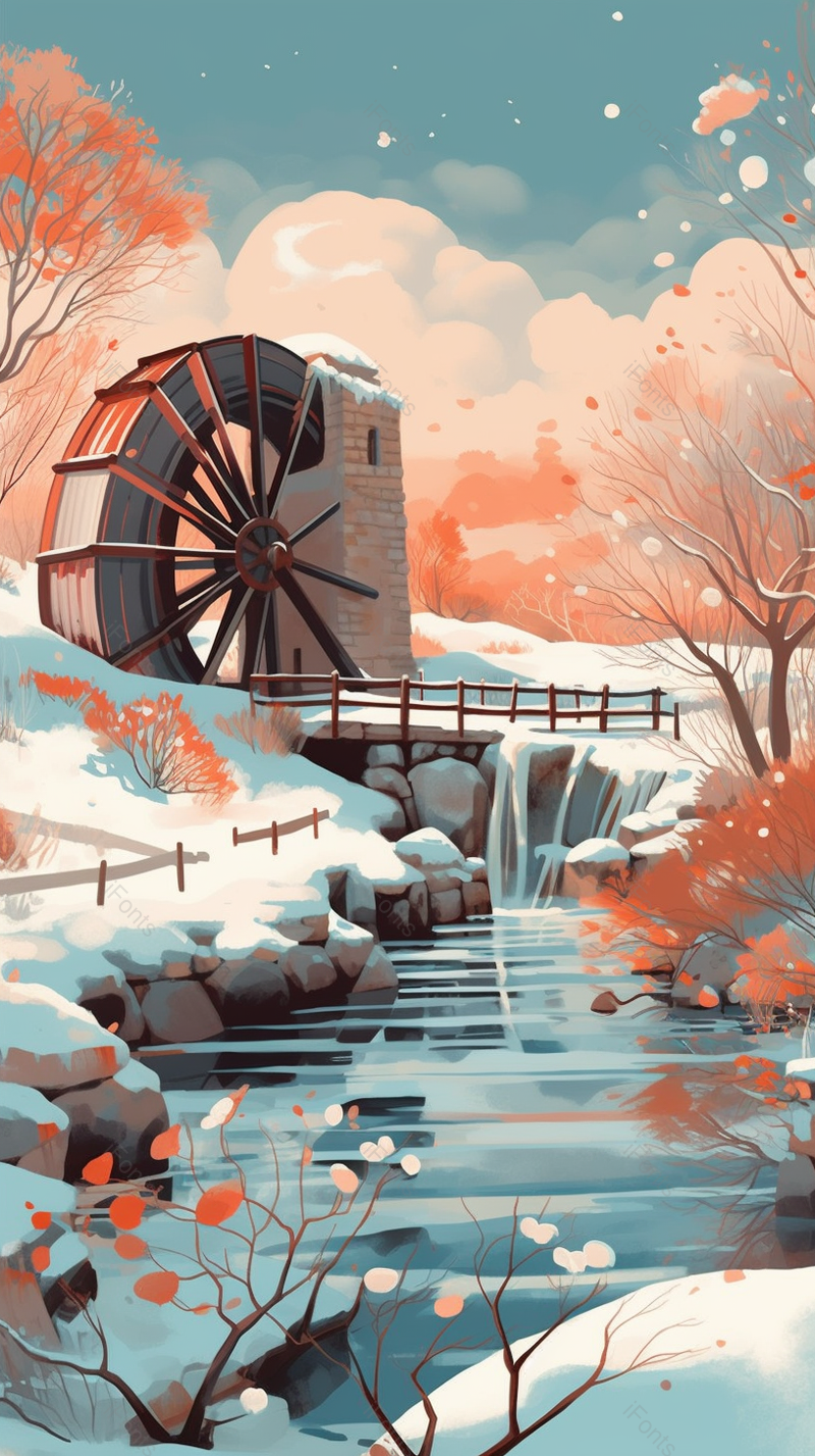 小桥流水风景如画插画,插画/手绘图,插画/手绘图库,插画/手绘图下载,插画/手绘